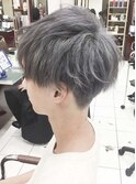 アッシュグレーダブルカラー/束感マッシュ