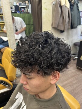 オアゾバーバー(OAZO BARBER) 2ブロック×スパイラルパーマ