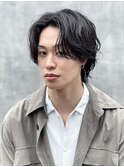 ニュアンスセンターパートカルマパーマ毛流れセンターパート