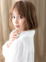 カバーヘア ブリス 北浦和(COVER HAIR bliss)&nbsp;ミルクティーアッシュブリーチなしゆるふわボブパーマ20代30代X
