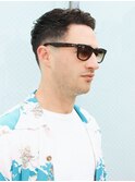 リバースセンターパート刈り上げセンターパートサーフカール
