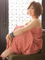 ヘアーアートシフォン 川口東口店(hair art chiffon) グレージュ×フリンジバングのスポンテニアスマッシュボブ 川口