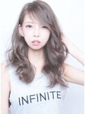 人気透明感カラーアッシュグレージュロング☆無造作カール仕上げ