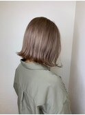 ミルクベージュ_マロンベージュ Aラインボブ かきあげ