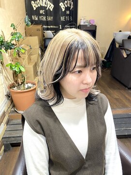 サムブリッジ(SOMEBRIDGE) 逆インナーカラー x ホワイトベージュカラー （SOMEBRIDGE亀有）