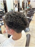 メンズアップバングパーマ