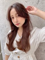 レイヤーロング　シルキーベージュ　ニュアンスカラー