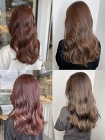 美容室フルール&nbsp;20代30代40代ベージュ暖色系カラー大人ボブ透明感小顔