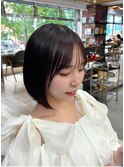 収まるボブスタイル*前髪ありボブ*黒髪*髪質改善トリートメント