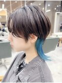 ウルフレイヤー　ウルフカット　ジェンダーレスショートホワイト