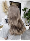 ミルクティーベージュダブルカラーケアブリーチ韓国20代前髪