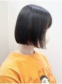 【モリオ松戸 石山】黒髪ナチュラルボブミニボブ顎ラインボブ