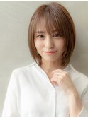 20代30代大人かわいいこなれミディくびれレイヤーベージュカラー