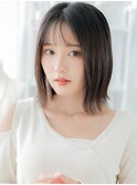艶感ダークアッシュ切りっぱなしミディアムh3上尾20代30代40代