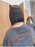 ぱつっとボブ×透明感グレージュ