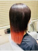 【映える個性派】レッドグラデーションボブ