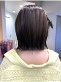 切りっぱなしボブ　外ハネボブ　くびれボブ　縮毛矯正
