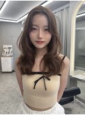 @votan_juri/博多/韓国ヘア/ベージュカラー/センター分け
