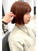 斉藤指名 パツっとボブ×ブラウンカラー