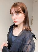 ・大人ガーリーダークアッシュミディアムレイヤー似合わせカット