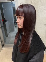 エウペ 渋谷(WEUPE)&nbsp;斜めバング/グレージュカラー/デザインカラー/シルキーベージュ