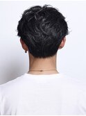 ツーブロックセンターパートコンマフェザー バック