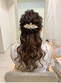ShellBearヘアアレンジ☆ 結婚式ハーフアップ ゆるふわ 花嫁