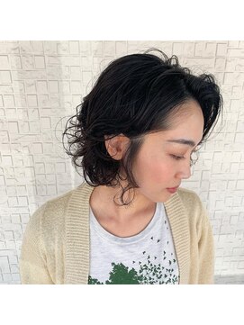テラスヘア 新潟駅南(TERRACE hair) 黒髪 × 大人めパーマボブ