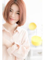 ミック ヘアアンドメイク アップ 駒込店(miq Hair&Make up)&nbsp;大人かわいい前下がりチェリーブラウン大人ボブ