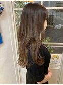 美髪うる艶ナチュラルロング透明感アースカラー梅ヶ丘美容室