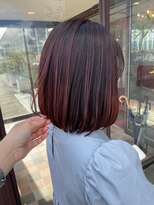 アース コアフュールボーテ 川中島店(EARTH coiffure beaute) アドミオレッドブラウンミニボブ