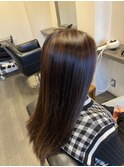 ナチュラルハイライト　ハイライト　メッシュ　ロングヘア