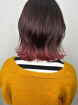 イーストハムアネーロ(EAST HAM anello) デザインカラー/裾カラーピンク
