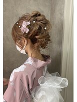 浴衣ヘア　アップスタイル　浴衣　ヘアセット