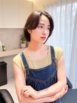 メゾンドイギー(MAISON de IGGY) タッセルボブ切りっぱなしボブミニボブアッシュオリーブ韓国