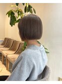 ［YUUKI］ミニボブ/ブリーチありグレージュ