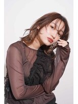 トクテ 吉祥寺(tokute) くびレイヤーエモージュ前髪モテベージュレイヤーミディ/吉祥寺