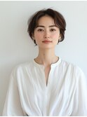 黒髪/ボブルフ/ネビージュ/小顔/ワンレン/小平/髪質改善/前髪