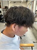 波巻きパーマメンズパーマメンズヘアツーブロックツイストパーマ