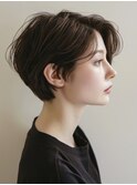 ☆ダークパープルナチュラルショートミルクブラウン髪質改善ボブ