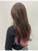20代30代バレイヤージュブリーチピンクグレージュ立体感透け感