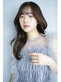 暗めカラー韓国ヘア顔周りレイヤーロンググレージュ_F30133