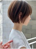 前髪あり小顔つや髪顔まわり簡単スタイリングショートボブヘア