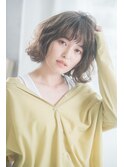 グレージュ/ひし形シルエット//黒髪/大人かわいい/簡単/前下がり