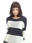 重めバング×暗髪Cカールボブ