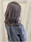 ダークグレージュ×切りっぱなしボブ♪