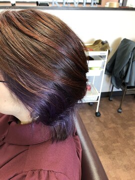 ヘアデザインアンドクリエーション リヴィエ(HAIR Design&Creation REVIE) REVIE×レッド系カラー×インナーパープル