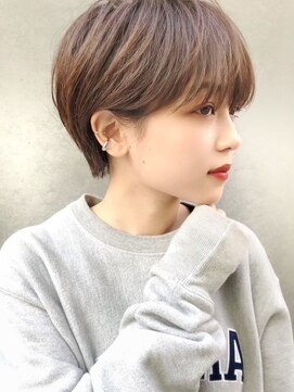 ロシェ 横浜店(loche) デザインカラーオリーブベージュ×前髪ショート×横浜