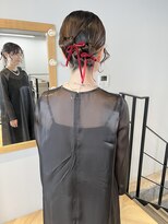 20代30代◎結婚式アッシュカラーリボンアレンジ