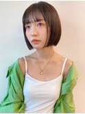 束感ぱつっとミニボブ×マロンブラウン髪質改善[横浜駅]